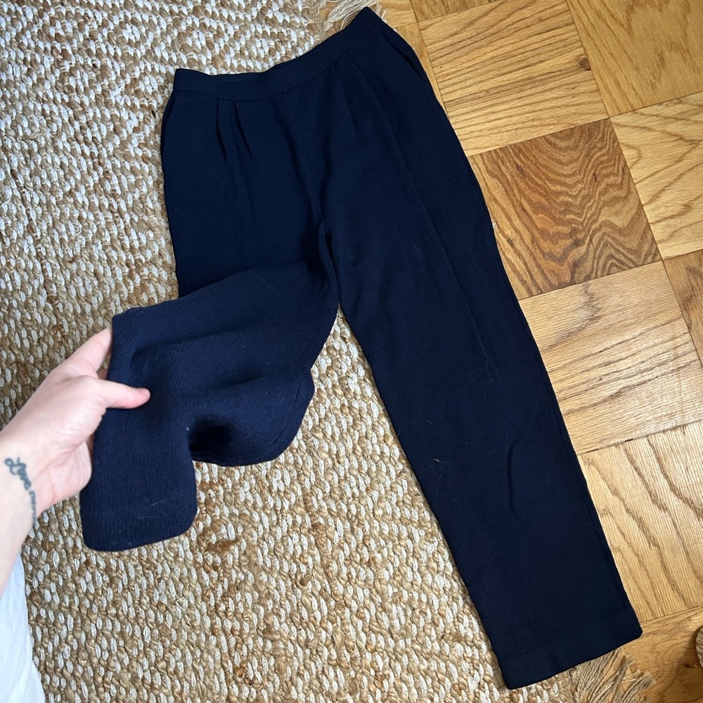St John Navy Basic Sweater Pants - image 1